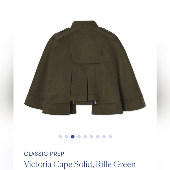 📢 NWT Classic Prep GIRLS Olive Green Victoria Cape Riffle Coat (Size: XS,S,M) - Picture 3 of 9
